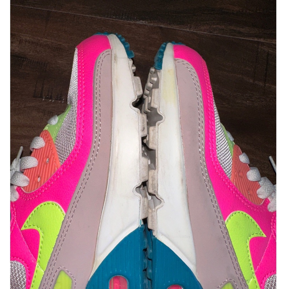 Nike Air Max 90 Pink Blast Volt Blue Fury Sneakers DC1865-600 Womens 7.5 - Picture 8 of 8